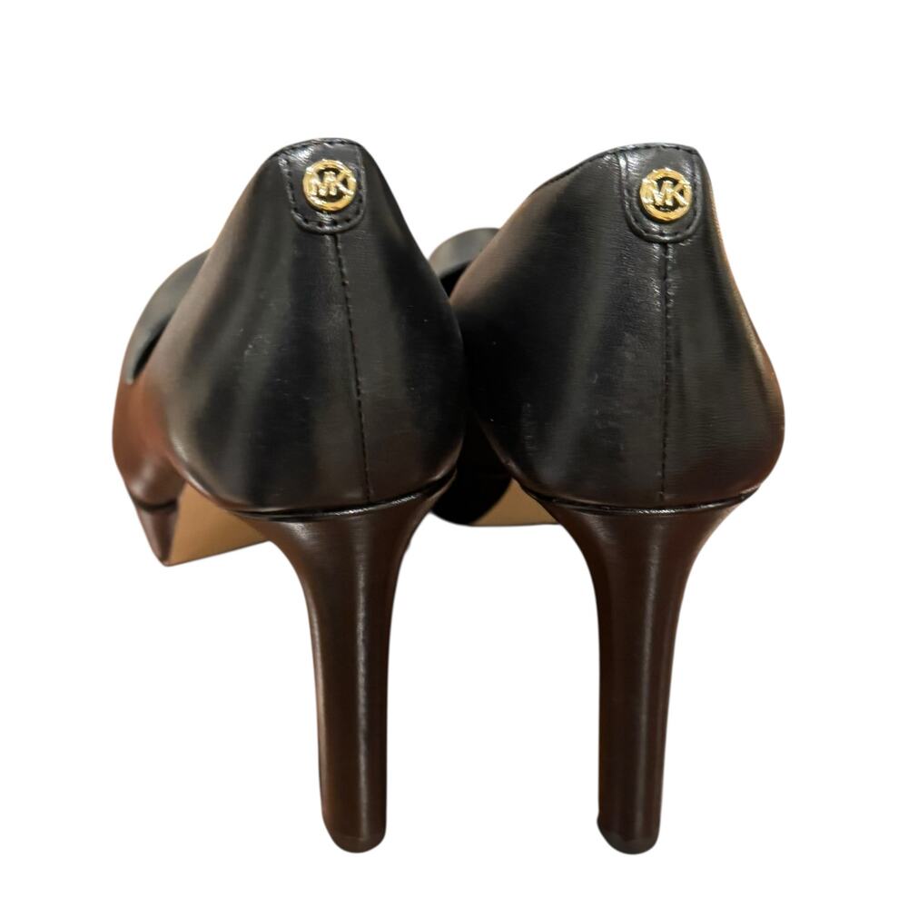 Michael Kors Homepage Chantal Platform Pumps Heels Leather Black Size 7M NWOB - Picture 8 of 13